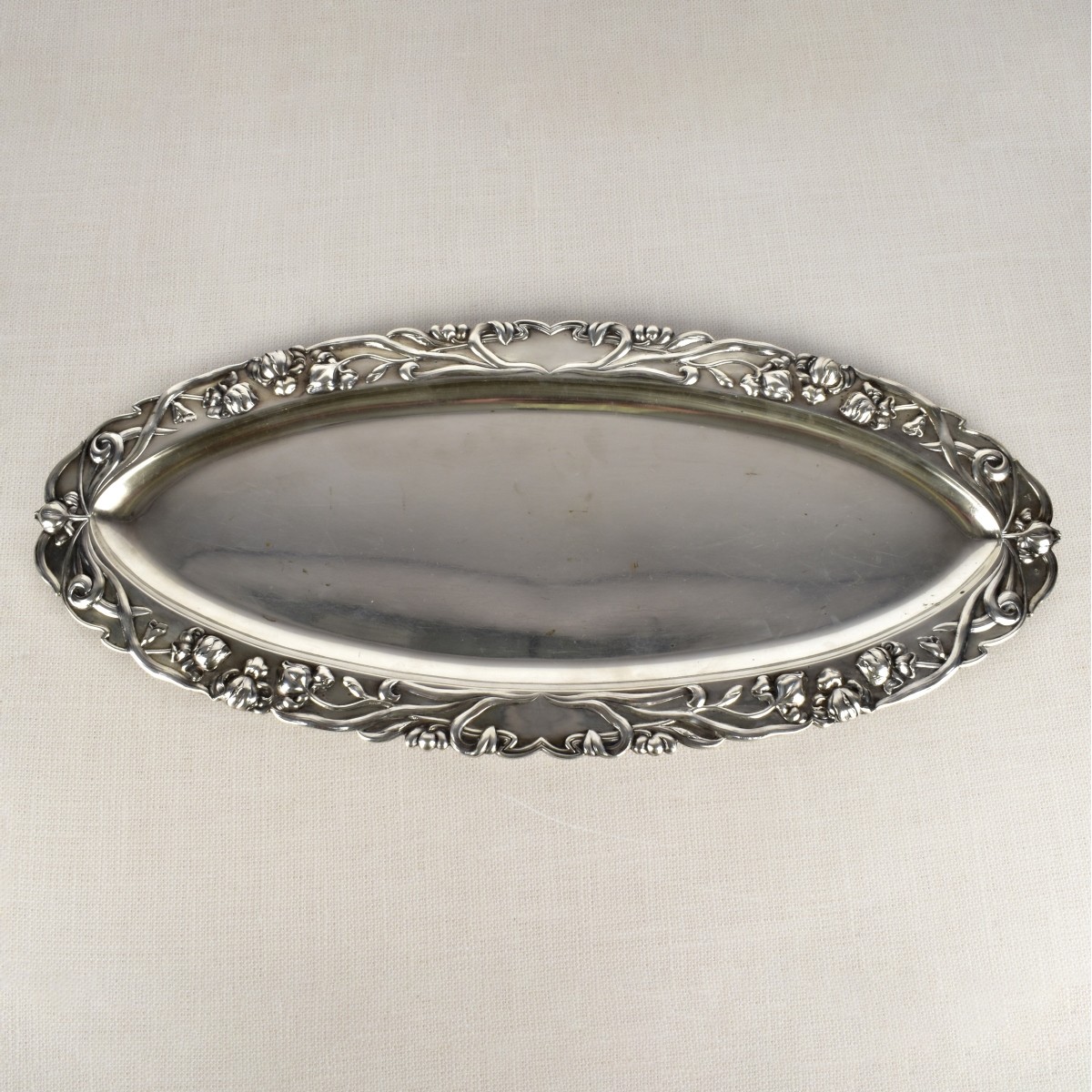 Austrian Art Nouveau 800 Silver Fish Tray