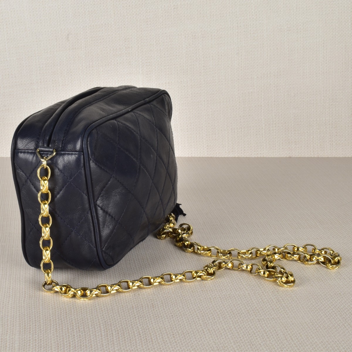 Chanel Dark Blue Classic Shoulder Hand bag