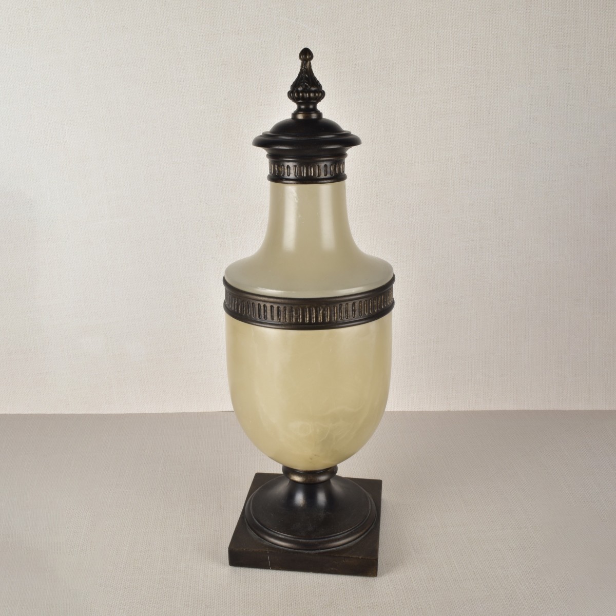 Alabaster and Metal Urn