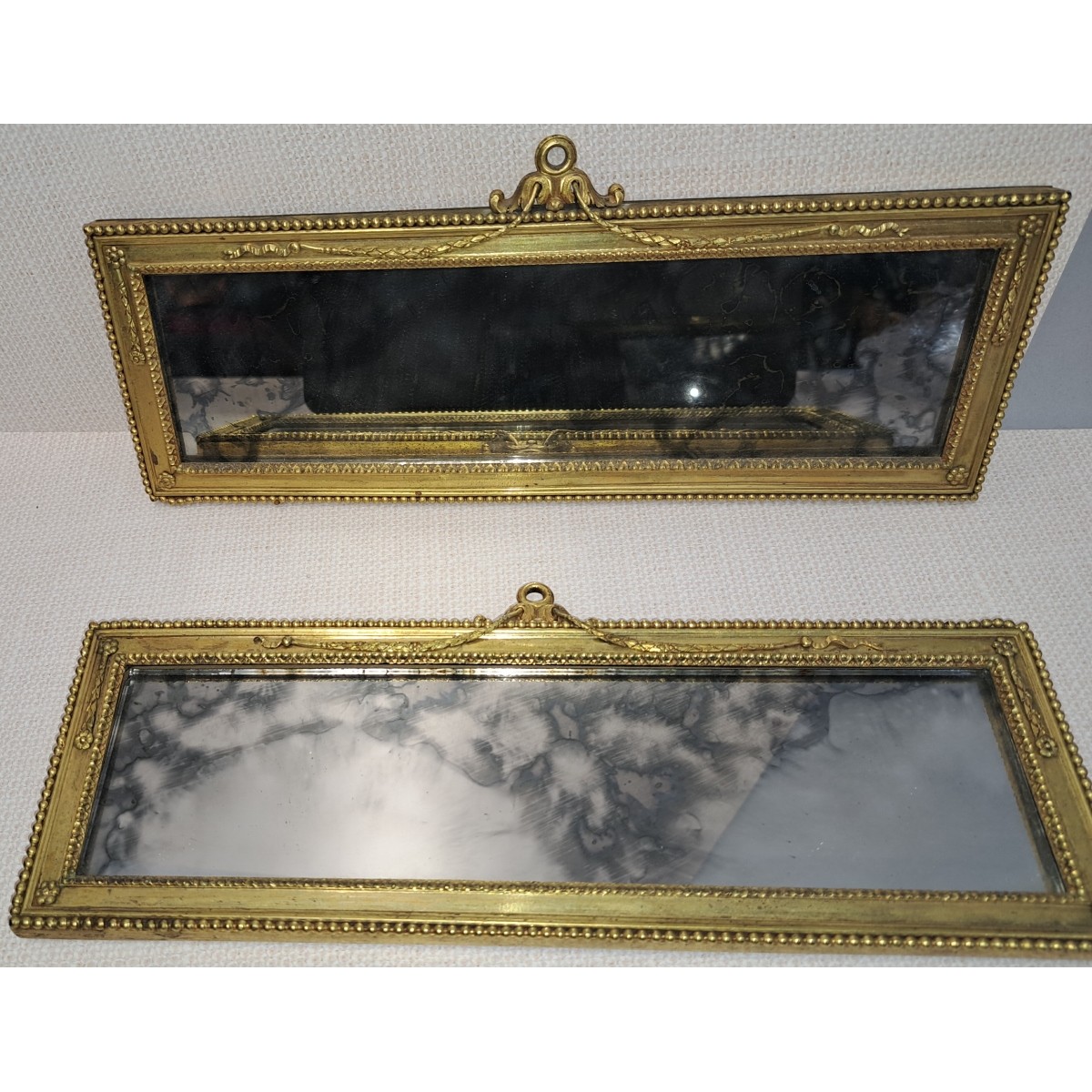 Two Smoked Mirrors Bronze Framed