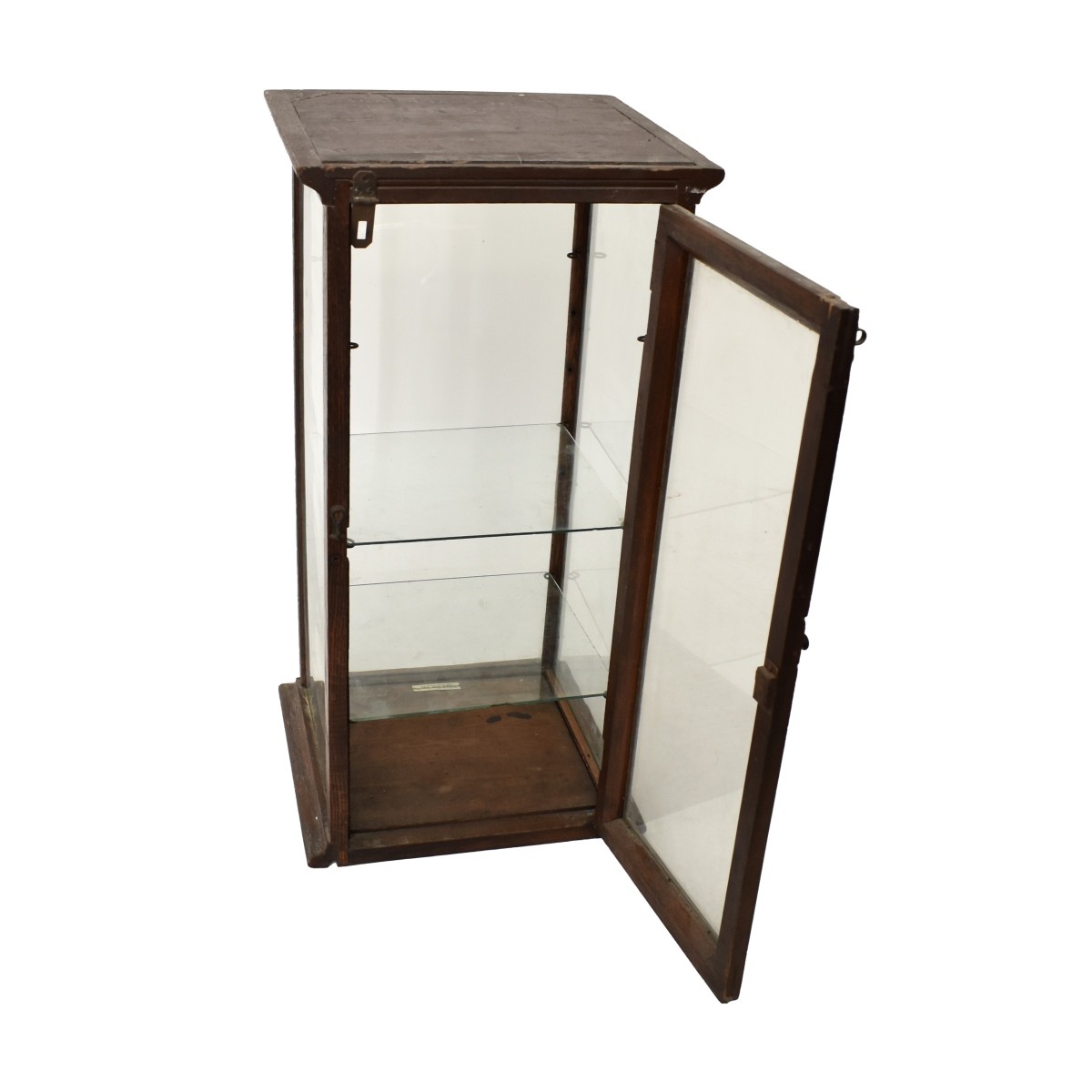 Antique Oak Showcase Display Cabinet