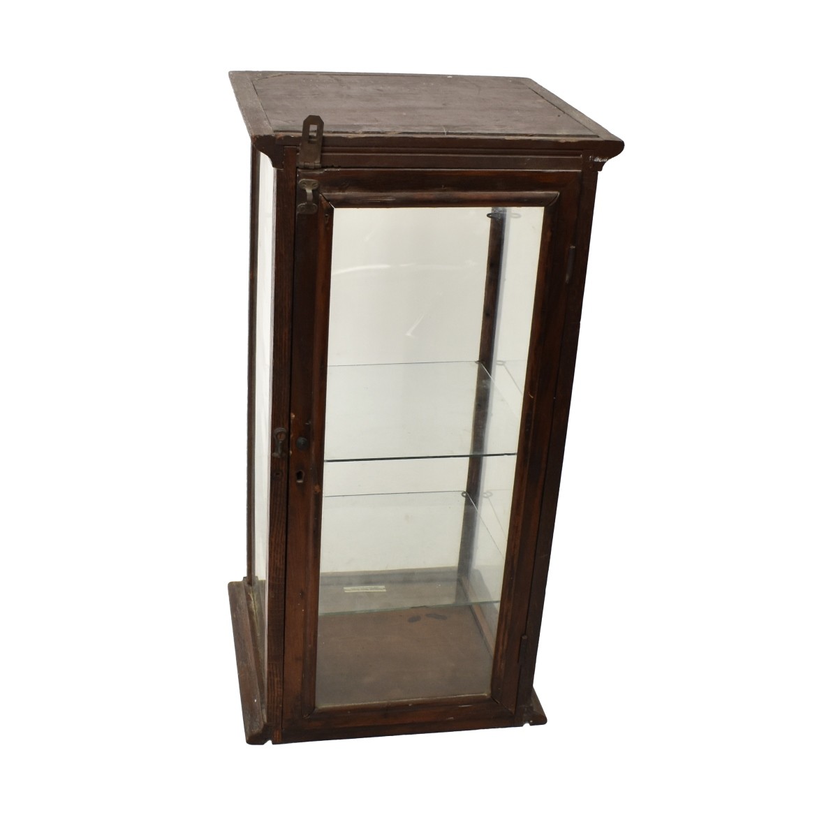 Antique Oak Showcase Display Cabinet