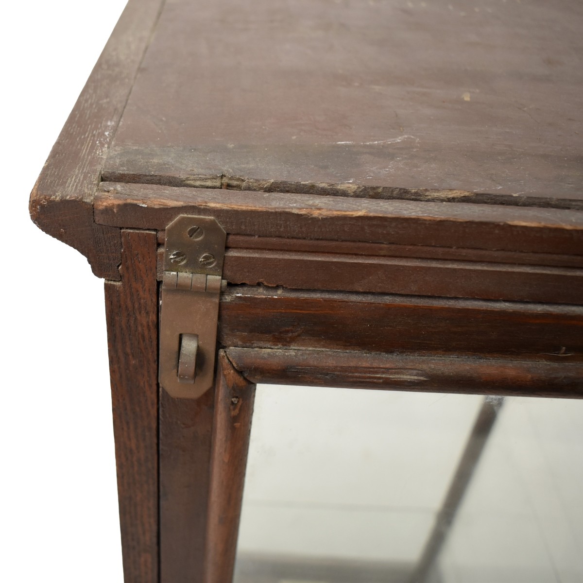 Antique Oak Showcase Display Cabinet