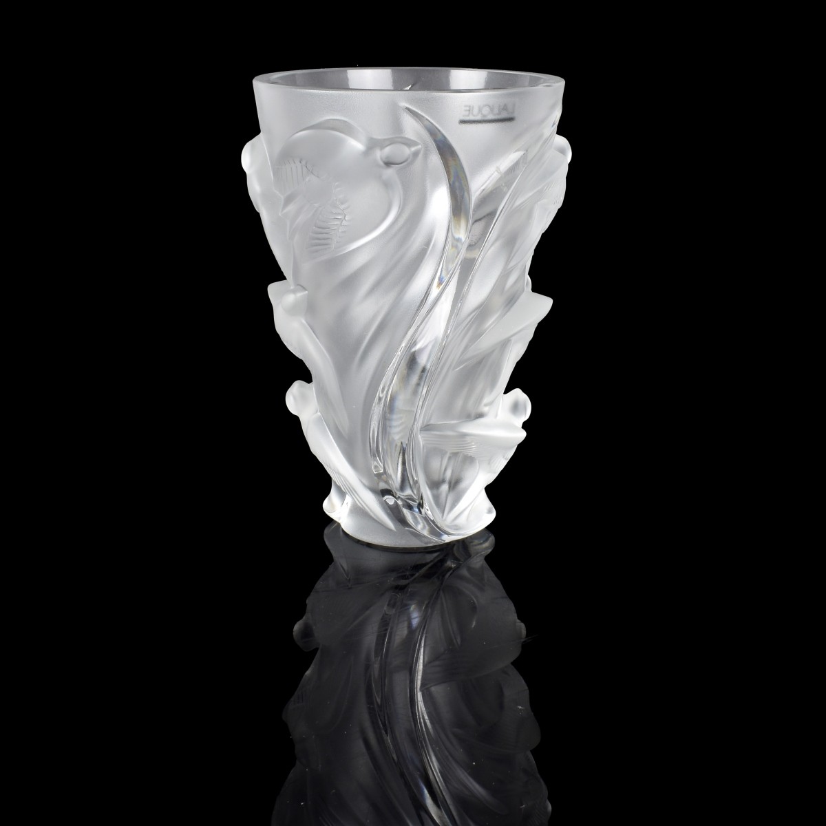 Lalique French "Martinets" Crystal Vase