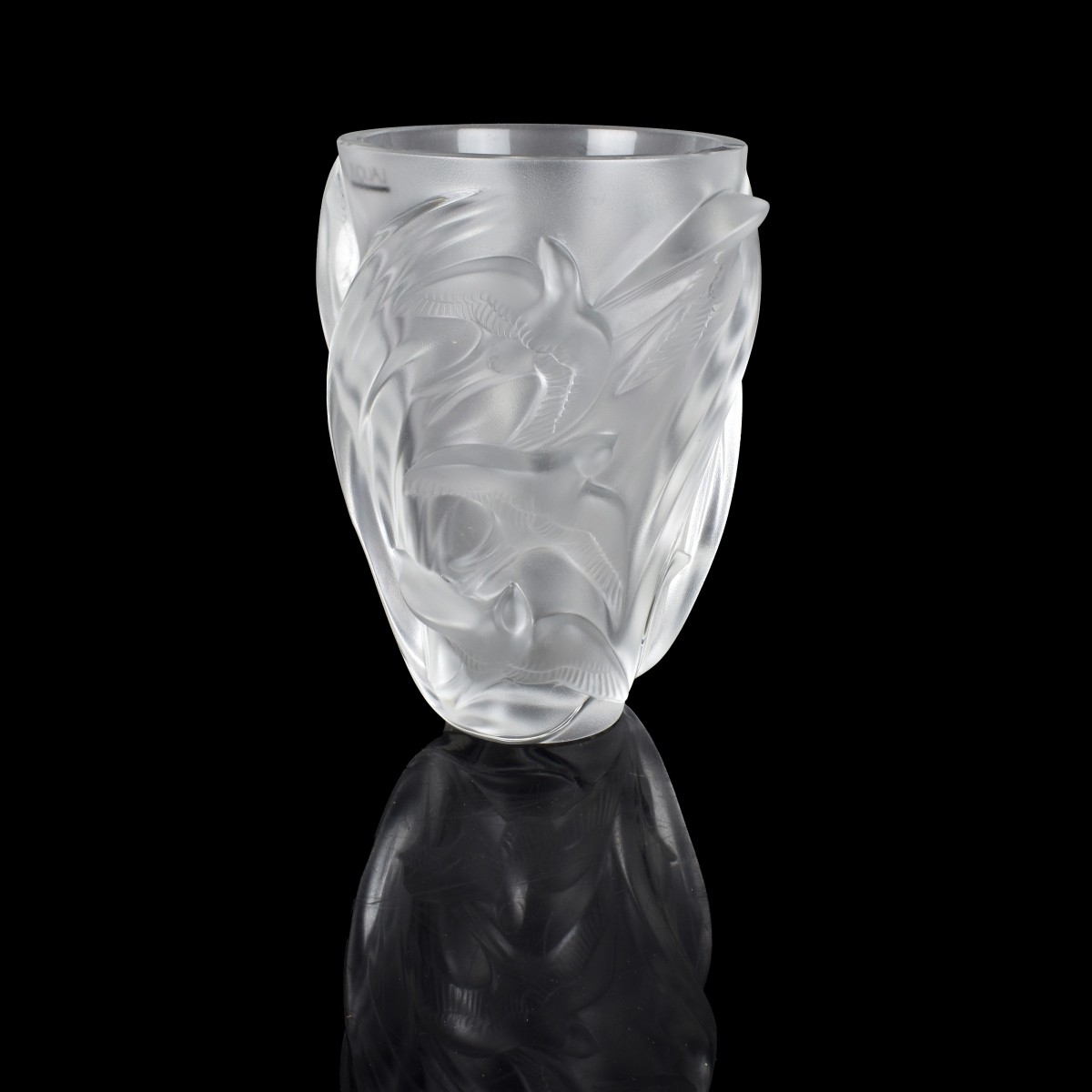 Lalique French "Martinets" Crystal Vase