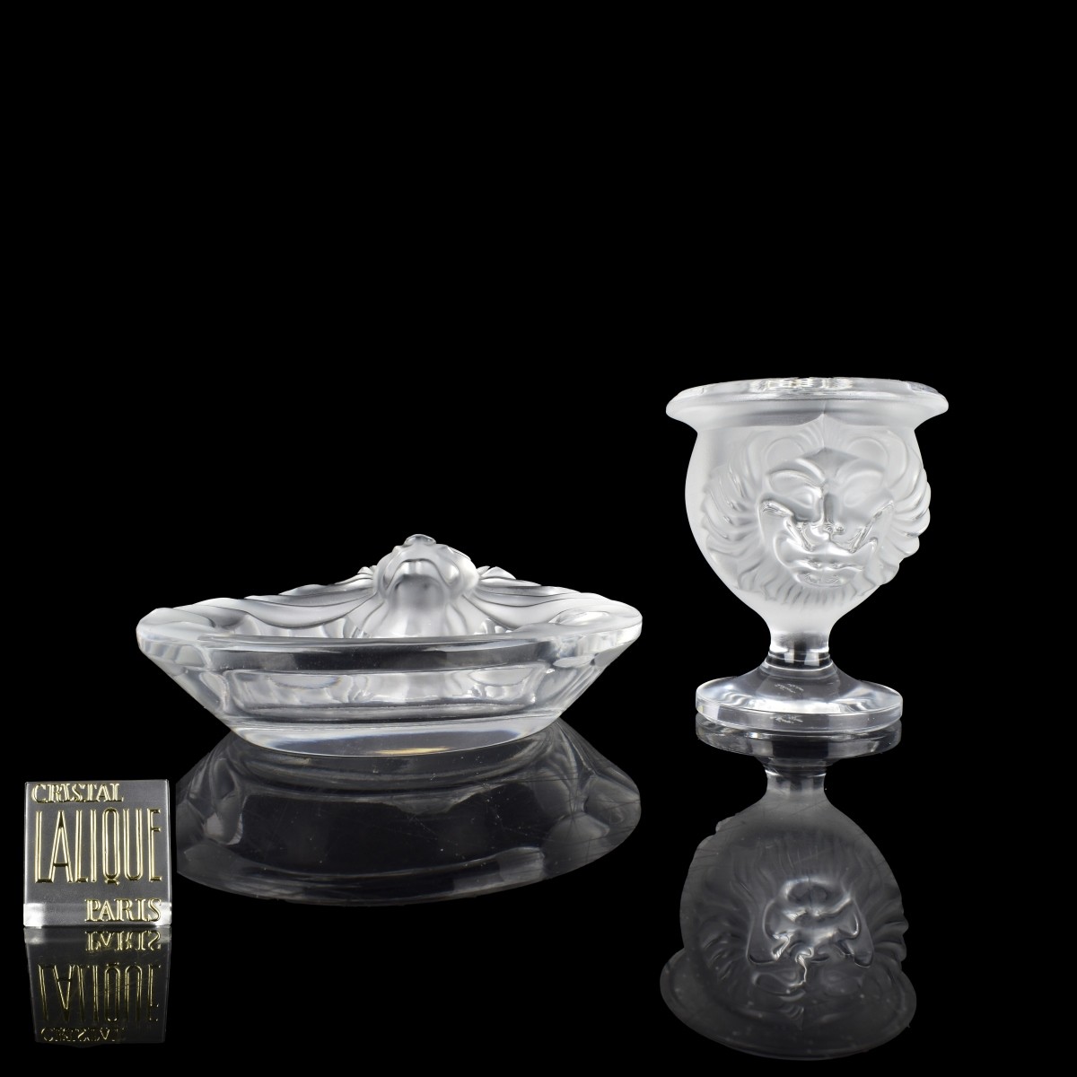 Lalique "Tete De Lion" Smoking Set