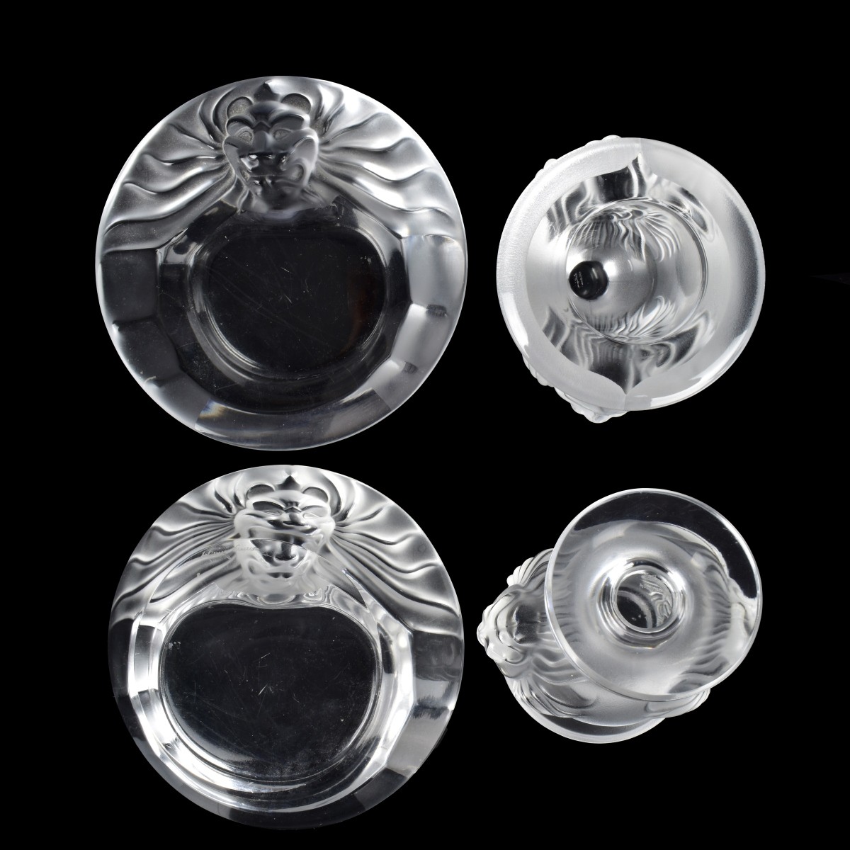 Lalique "Tete De Lion" Smoking Set