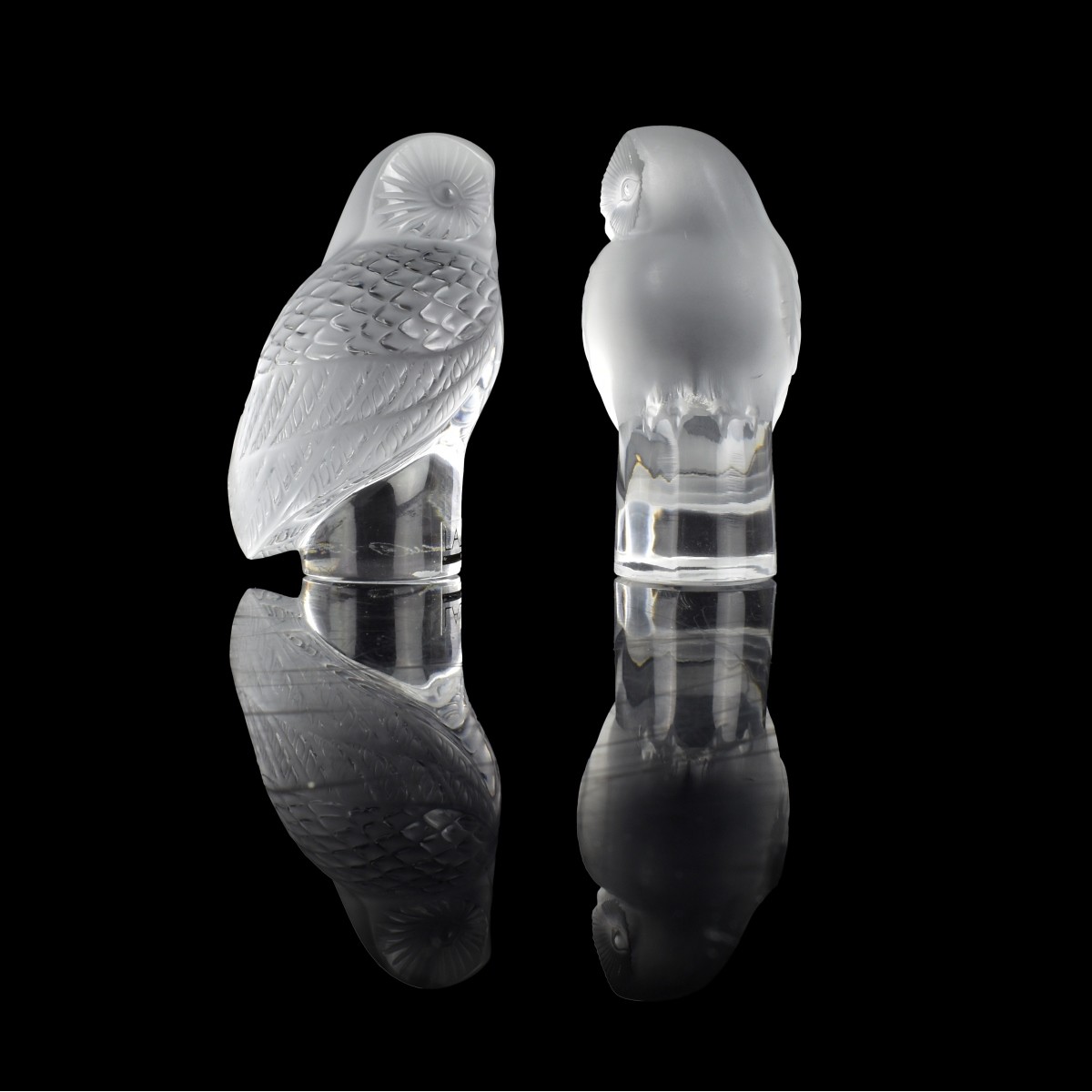 Vintage Lalique Owl Paperweights