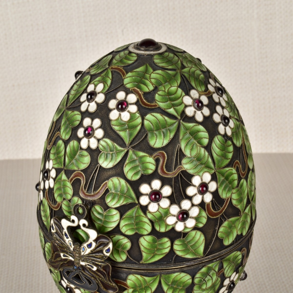 Russian Enamel Silver Gilt Easter Egg