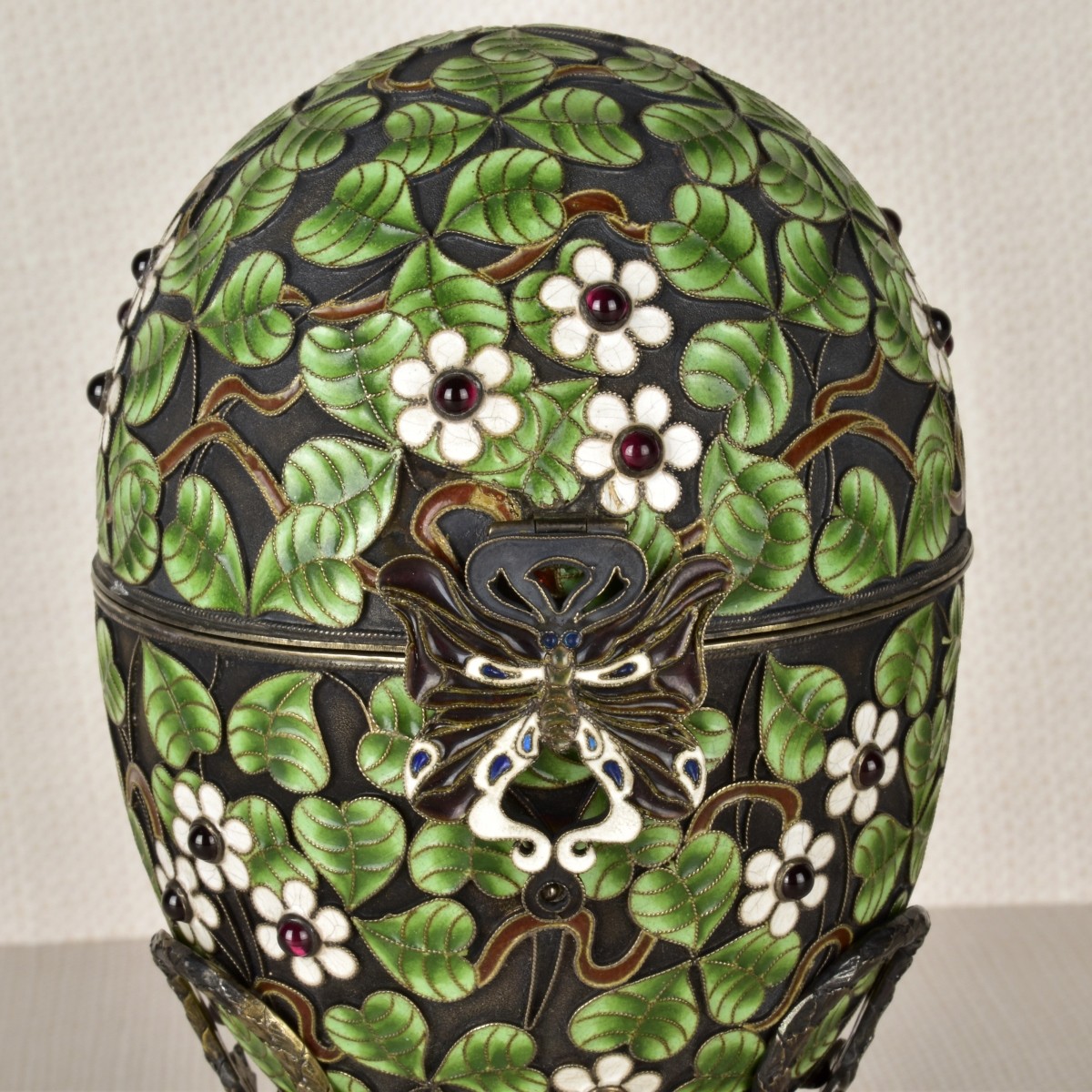 Russian Enamel Silver Gilt Easter Egg