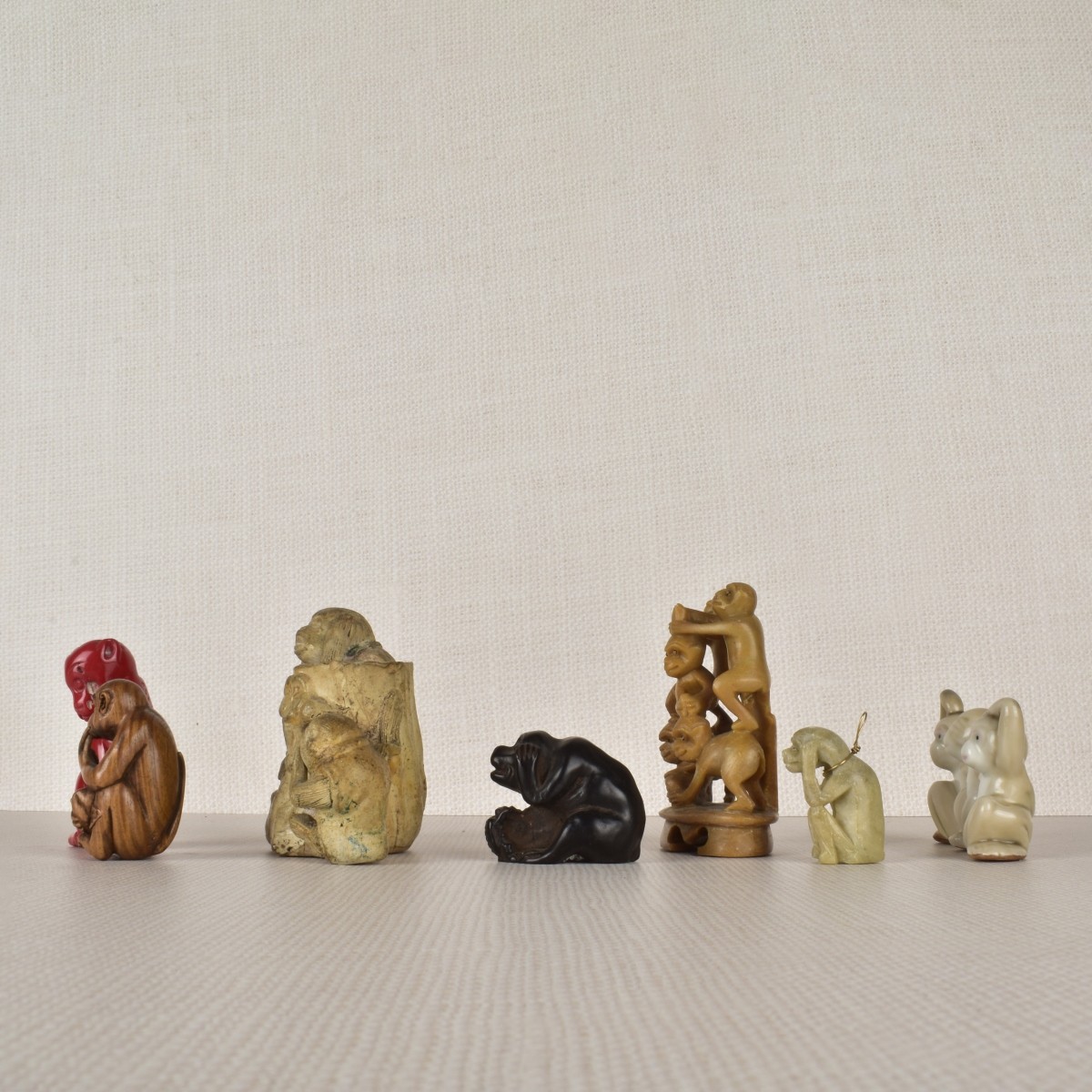 Seven Monkey Figurines