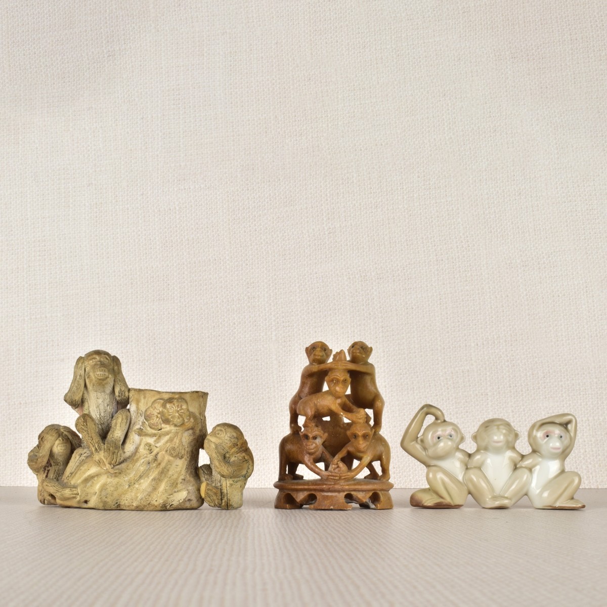 Seven Monkey Figurines