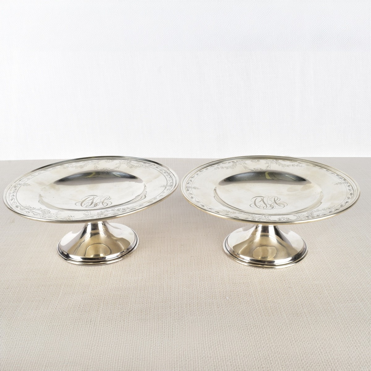 Pair of Sterling Silver Compotes