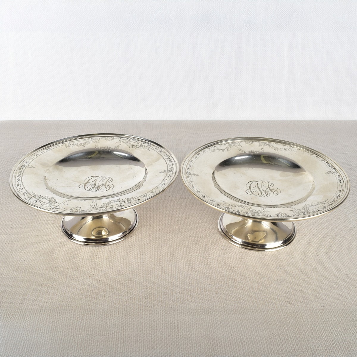 Pair of Sterling Silver Compotes