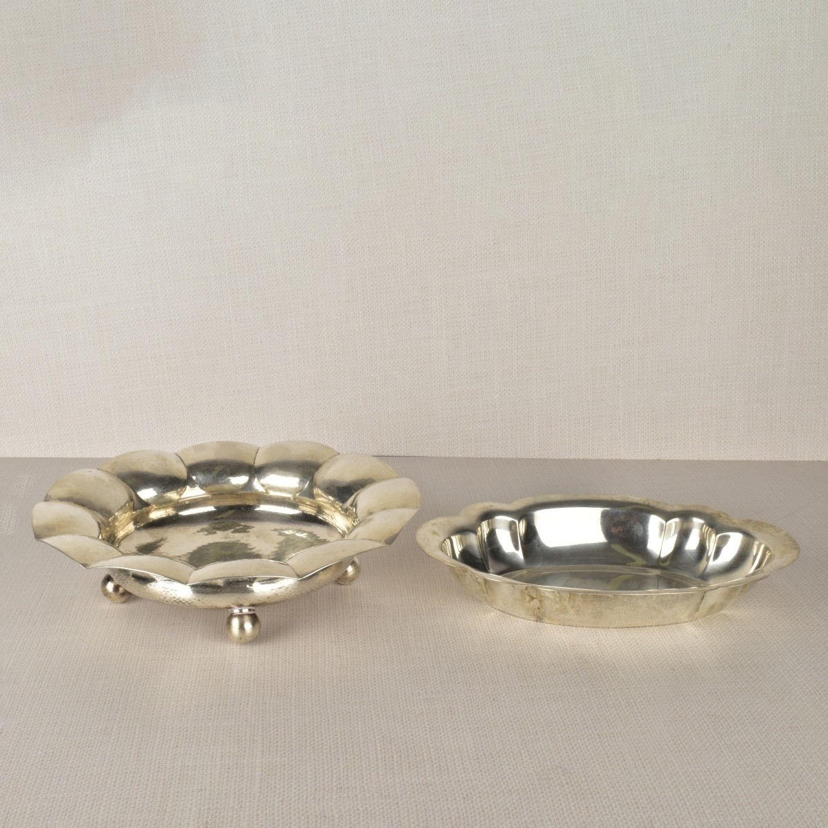 Serving Two Silver Bowls