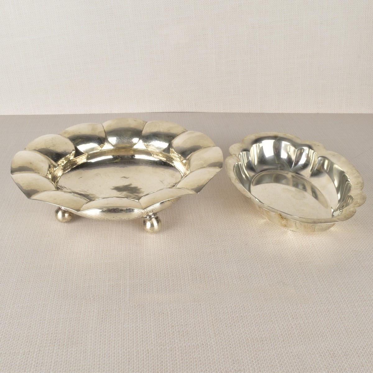 Serving Two Silver Bowls