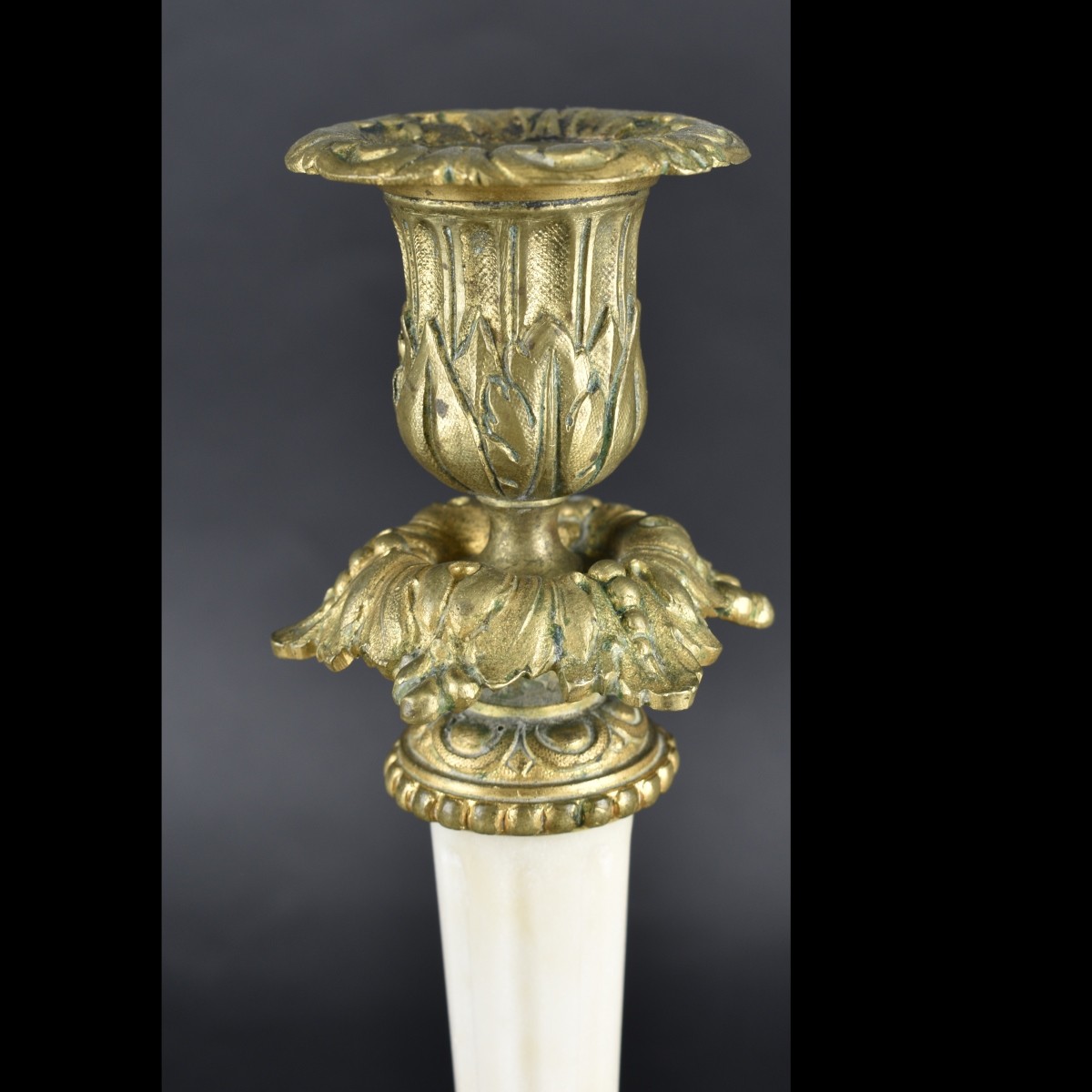 Bronze and Alabaster Candlesticks