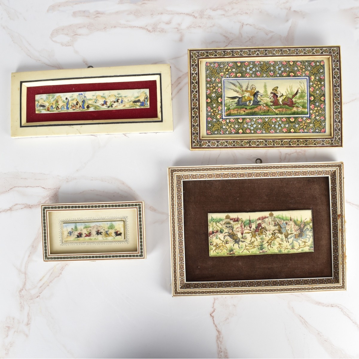 Four Persian Celluloid Miniatures