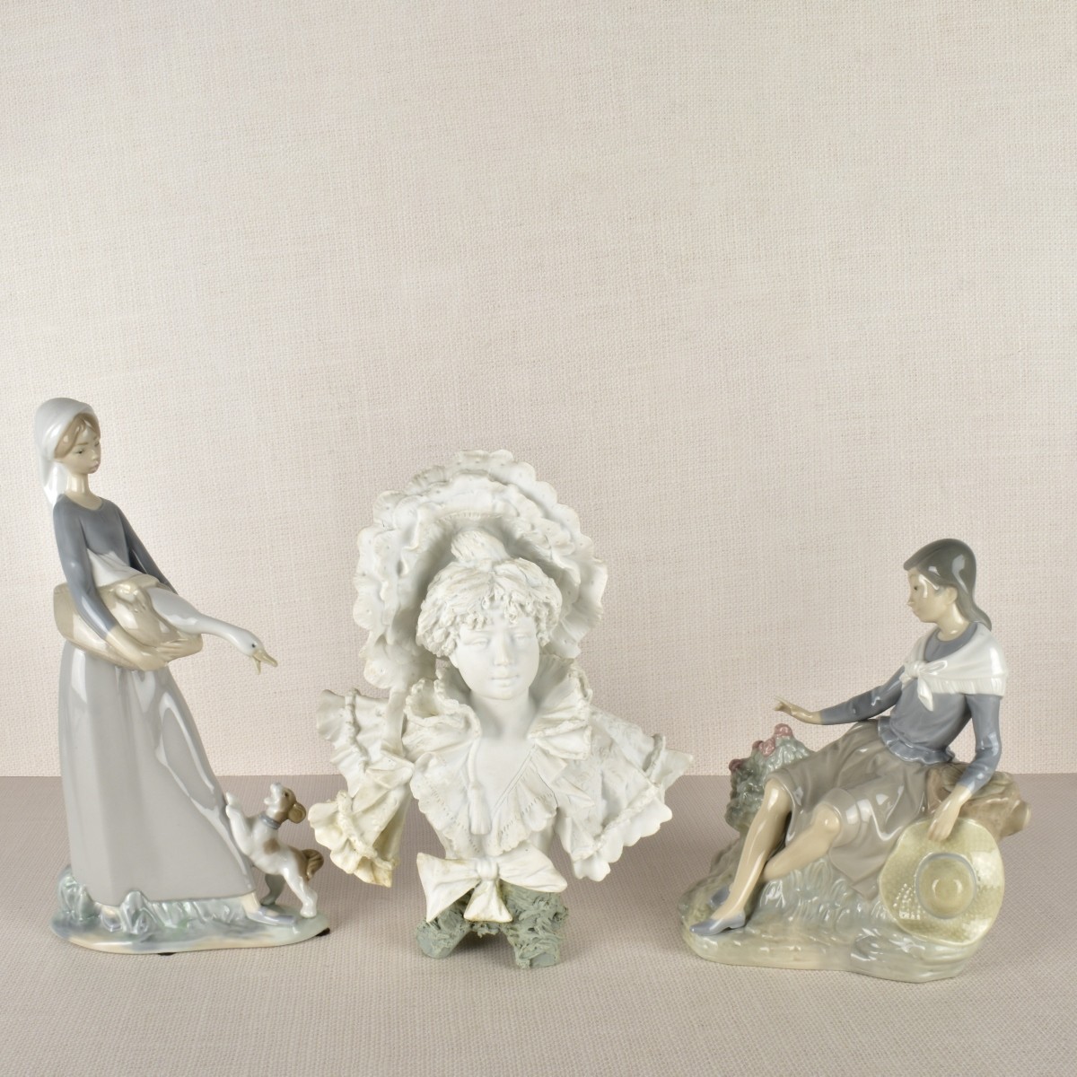 Three Statues Porcelain and Bisque