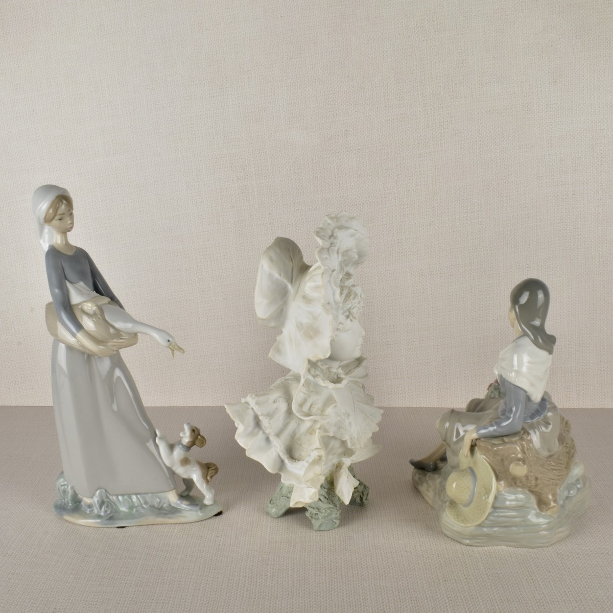 Three Statues Porcelain and Bisque