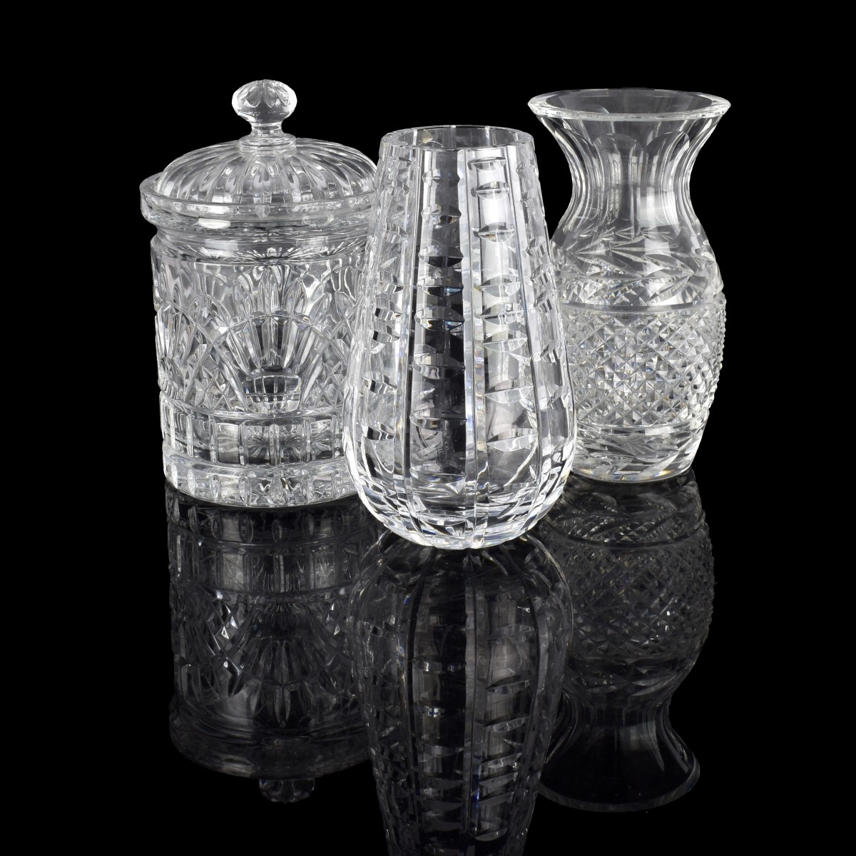 Three Vintage Glass Table Items