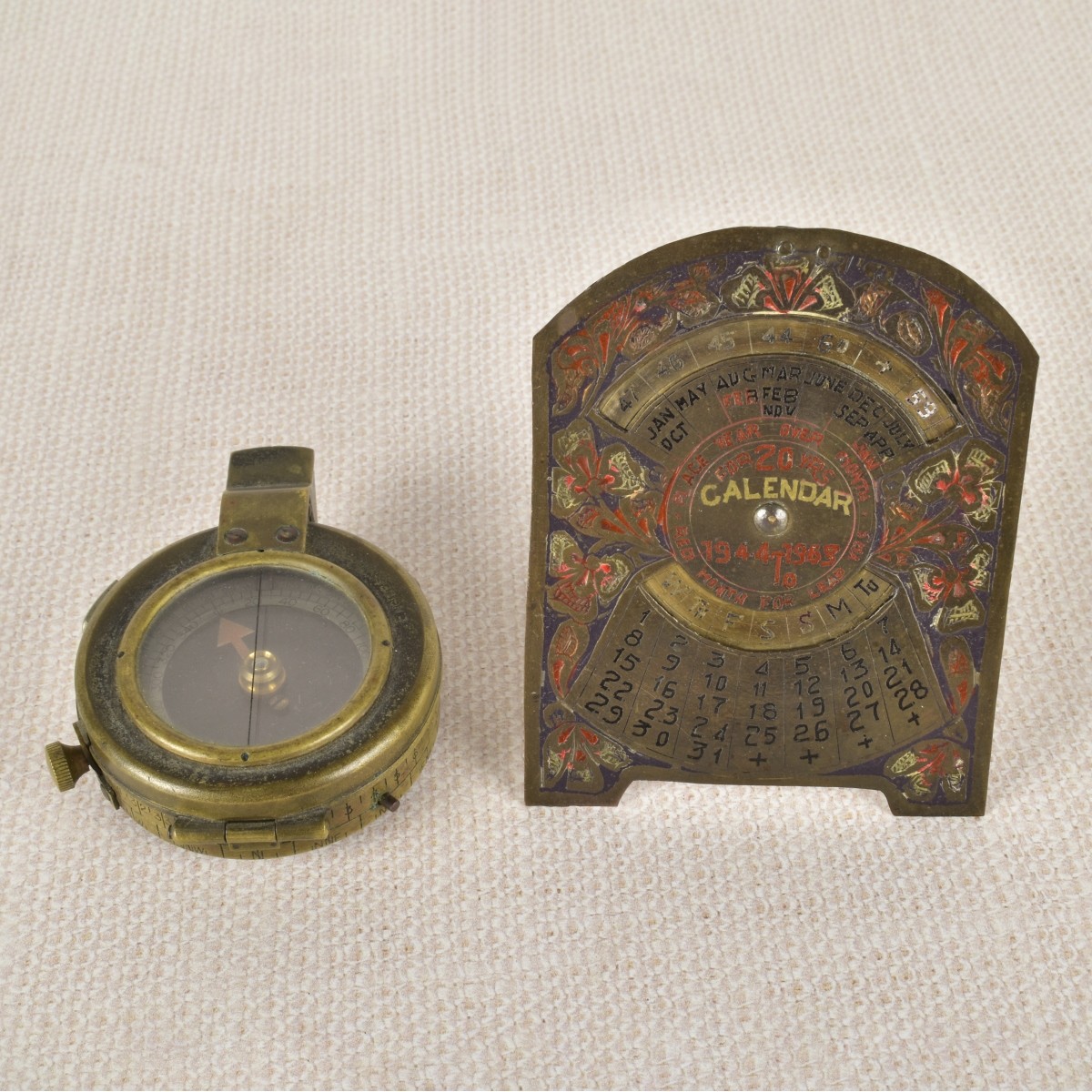 1918 Field Compass and 20 Year Calendar