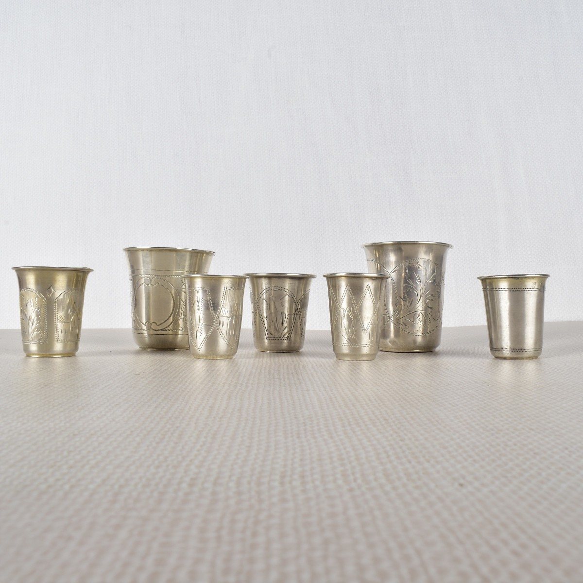 Seven Russian Silver Cups