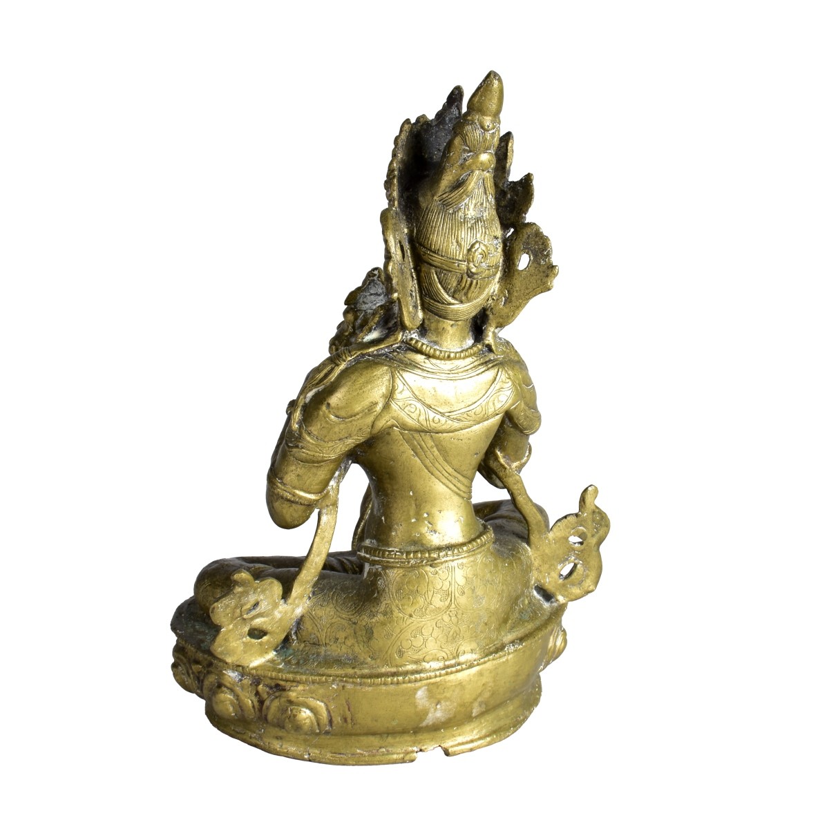 Buddha Vintage Thai Burmese Brass Seated