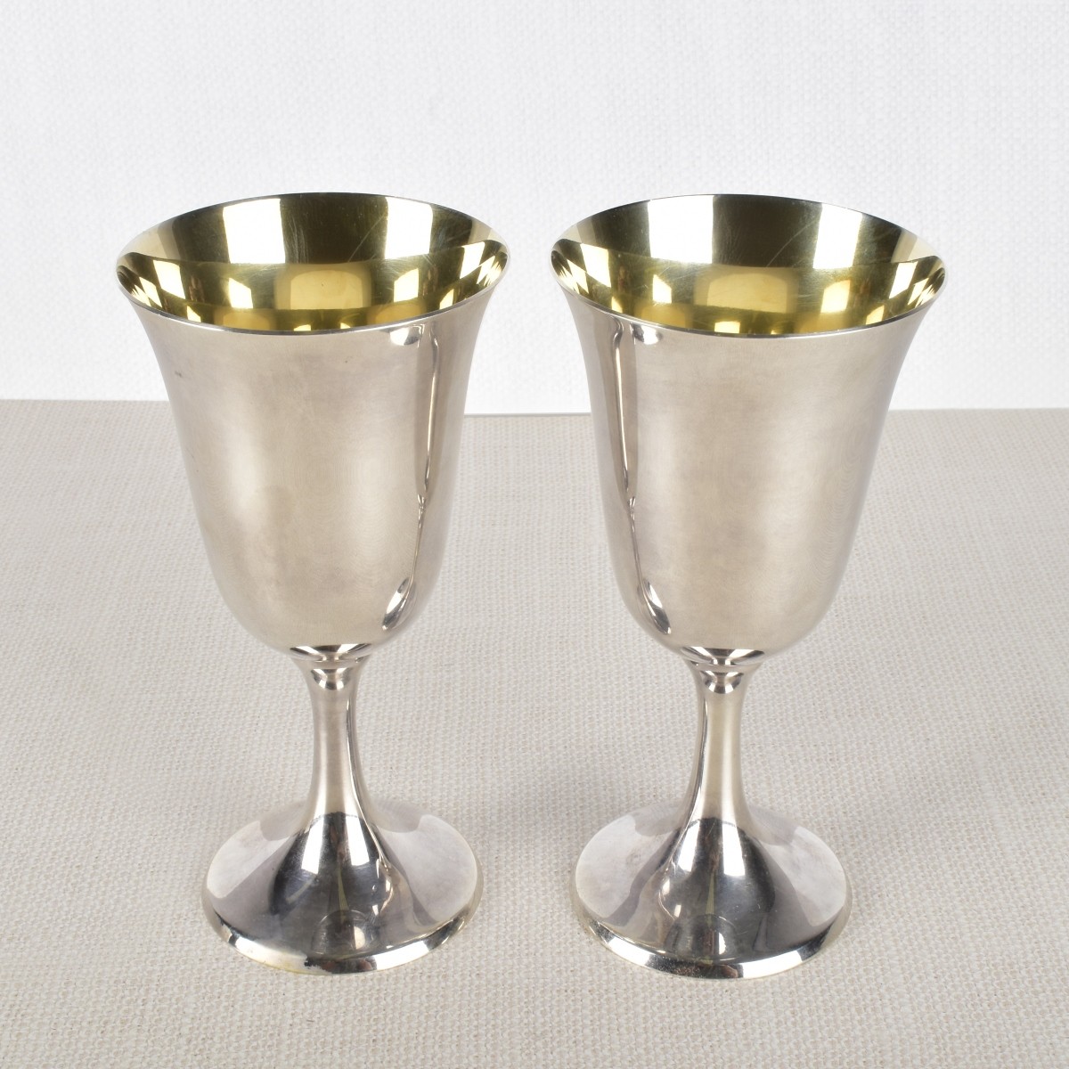 (2) Sterling Silver Water Goblets