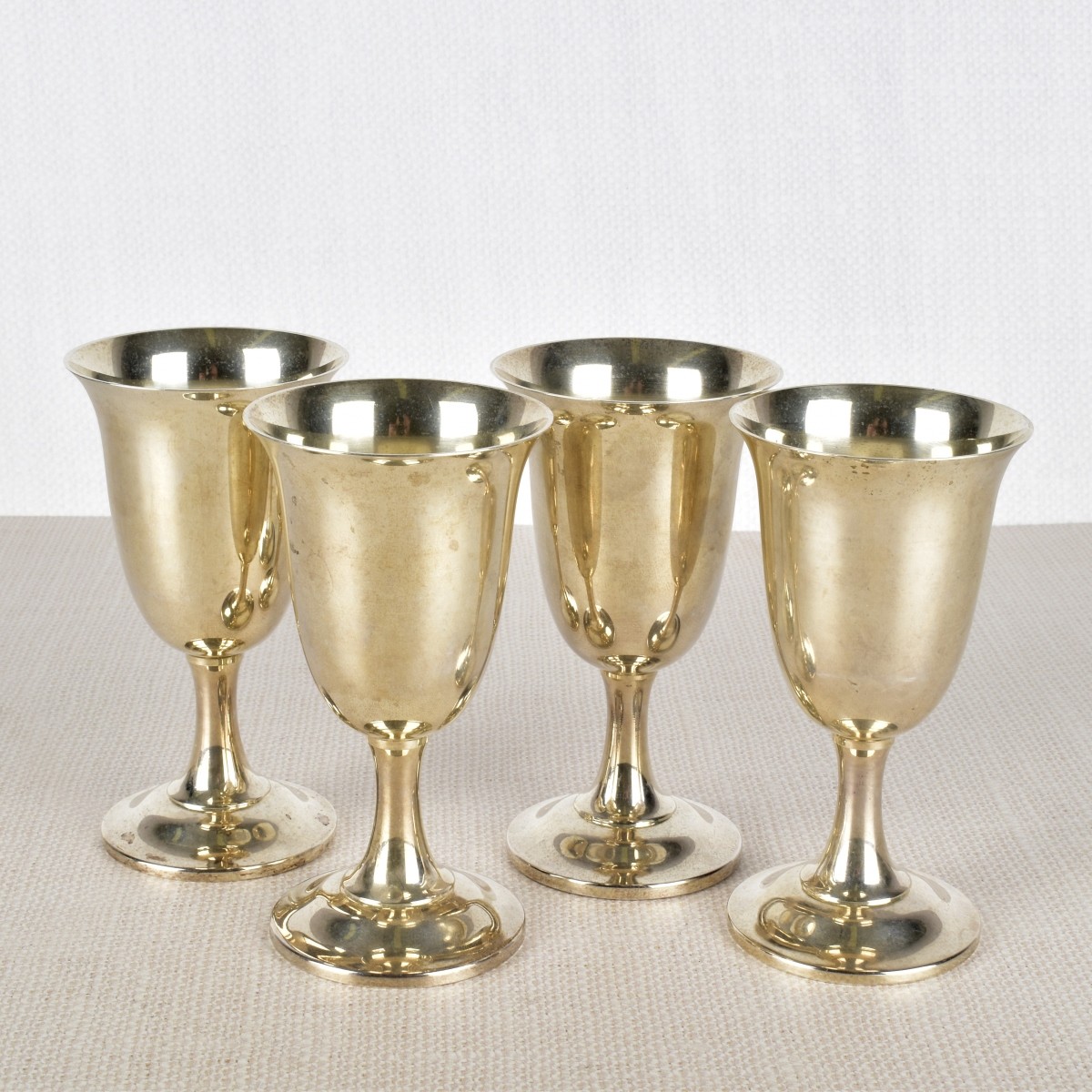 (4) Fisher Sterling Silver Small Wine Goblets