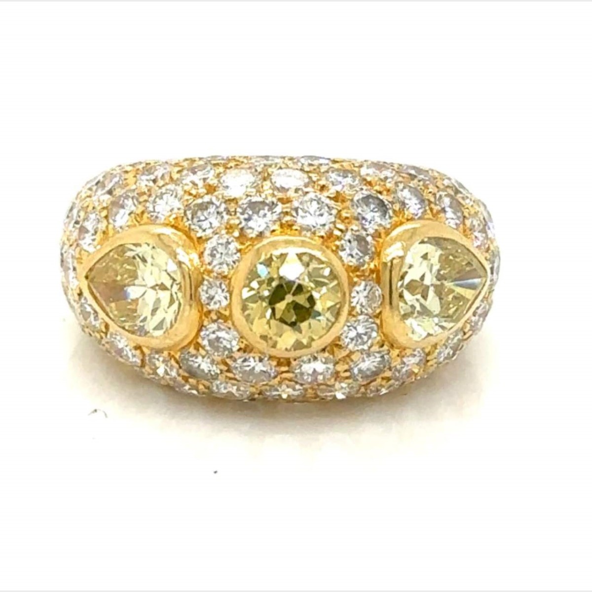 VCA Fancy Diamond and 18K Ring