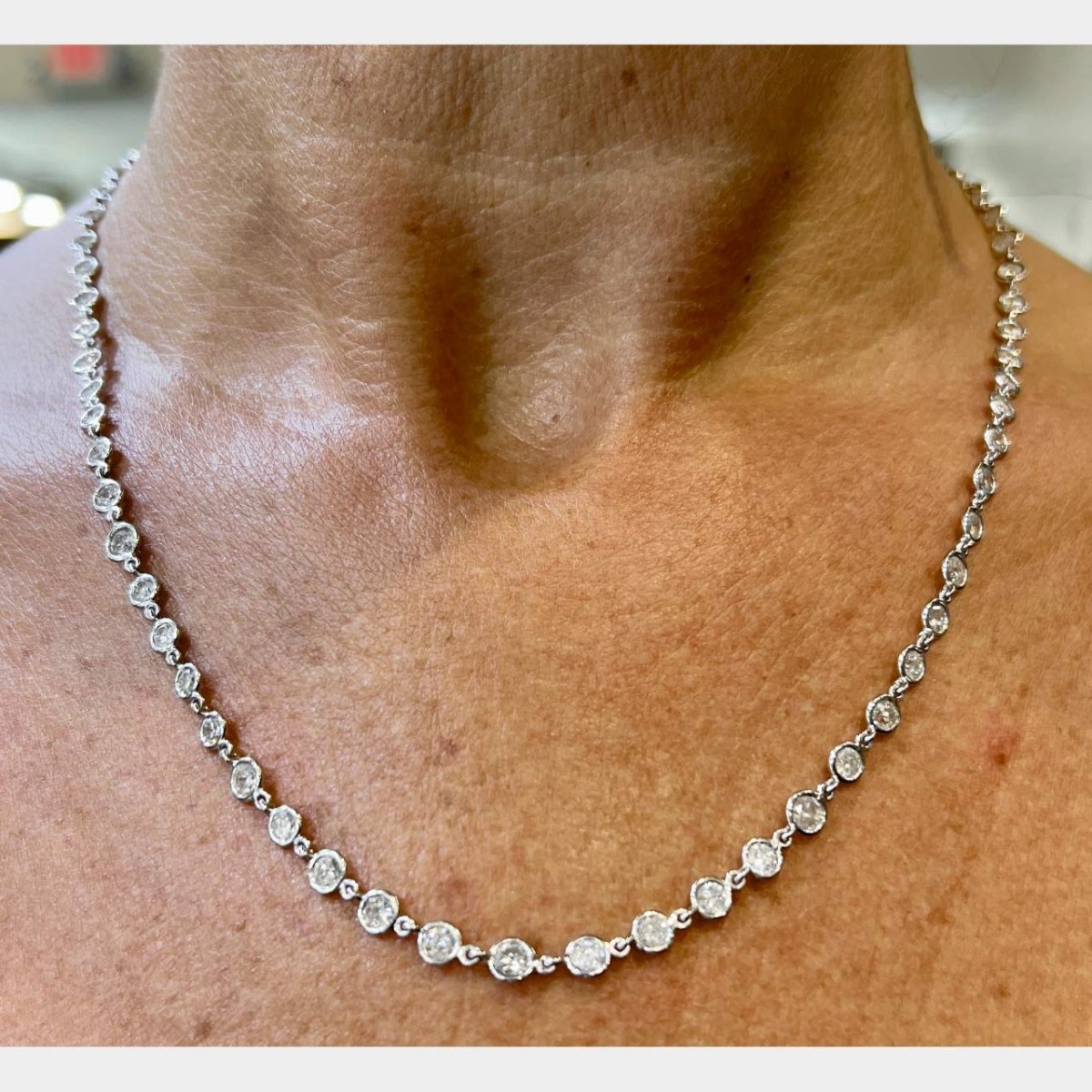 Diamond, Platinum and 18K Necklace