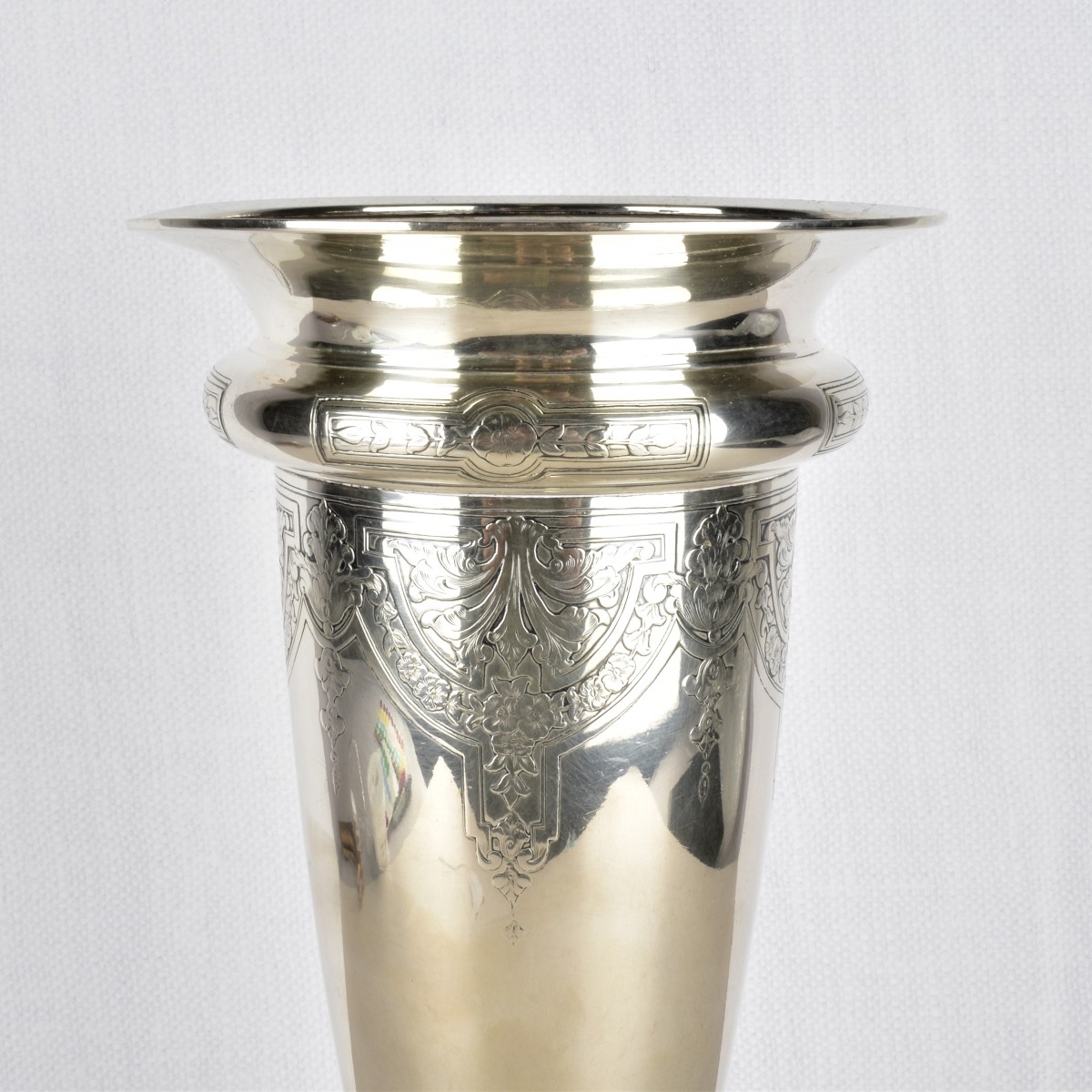 Art Nouveau Sterling Silver Trumpet Vase.