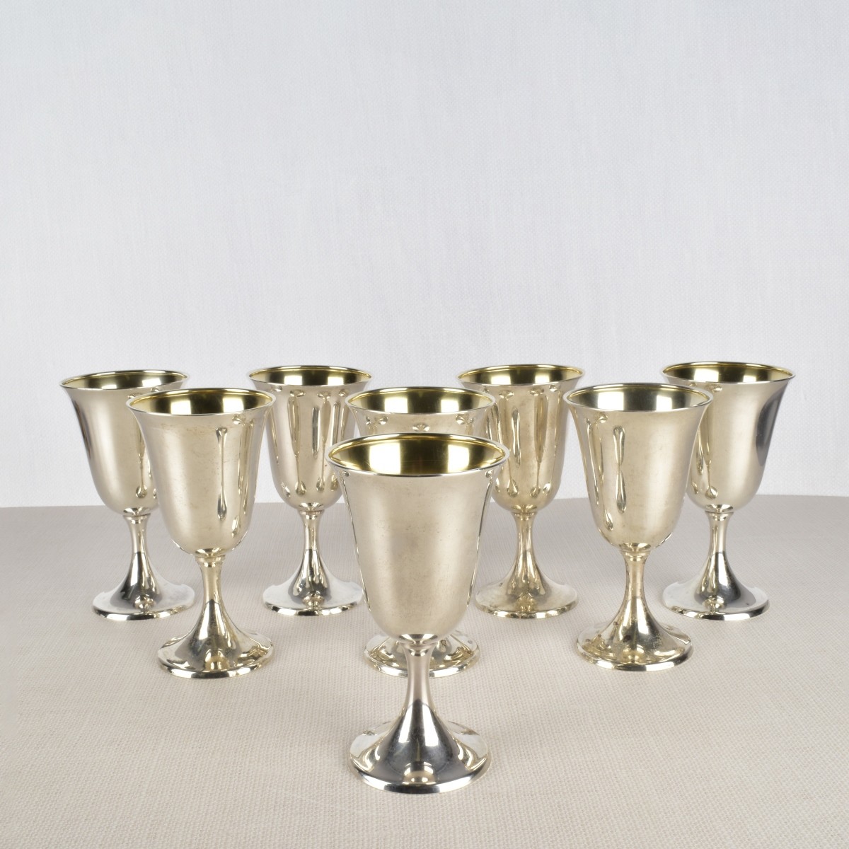 (8) International Sterling Silver Water Goblets