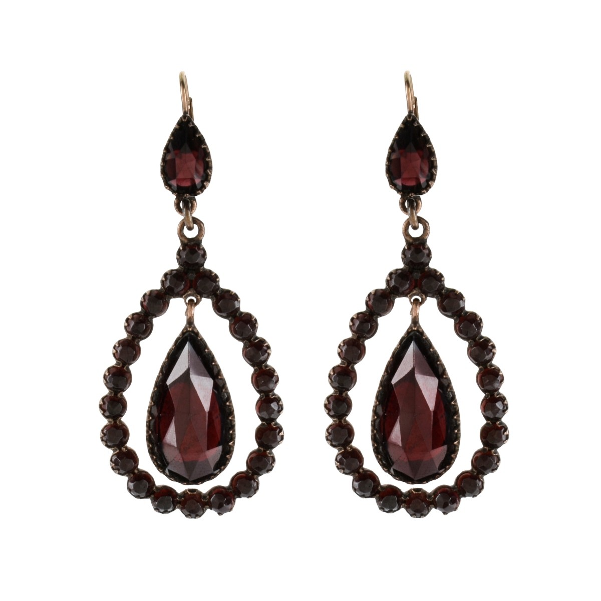 Garnet and Gold Filled Earrings