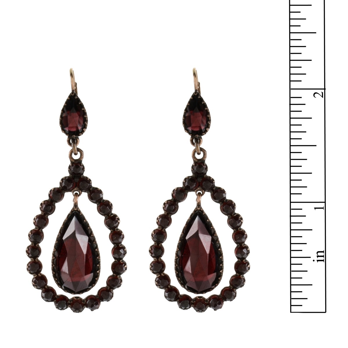 Garnet and Gold Filled Earrings