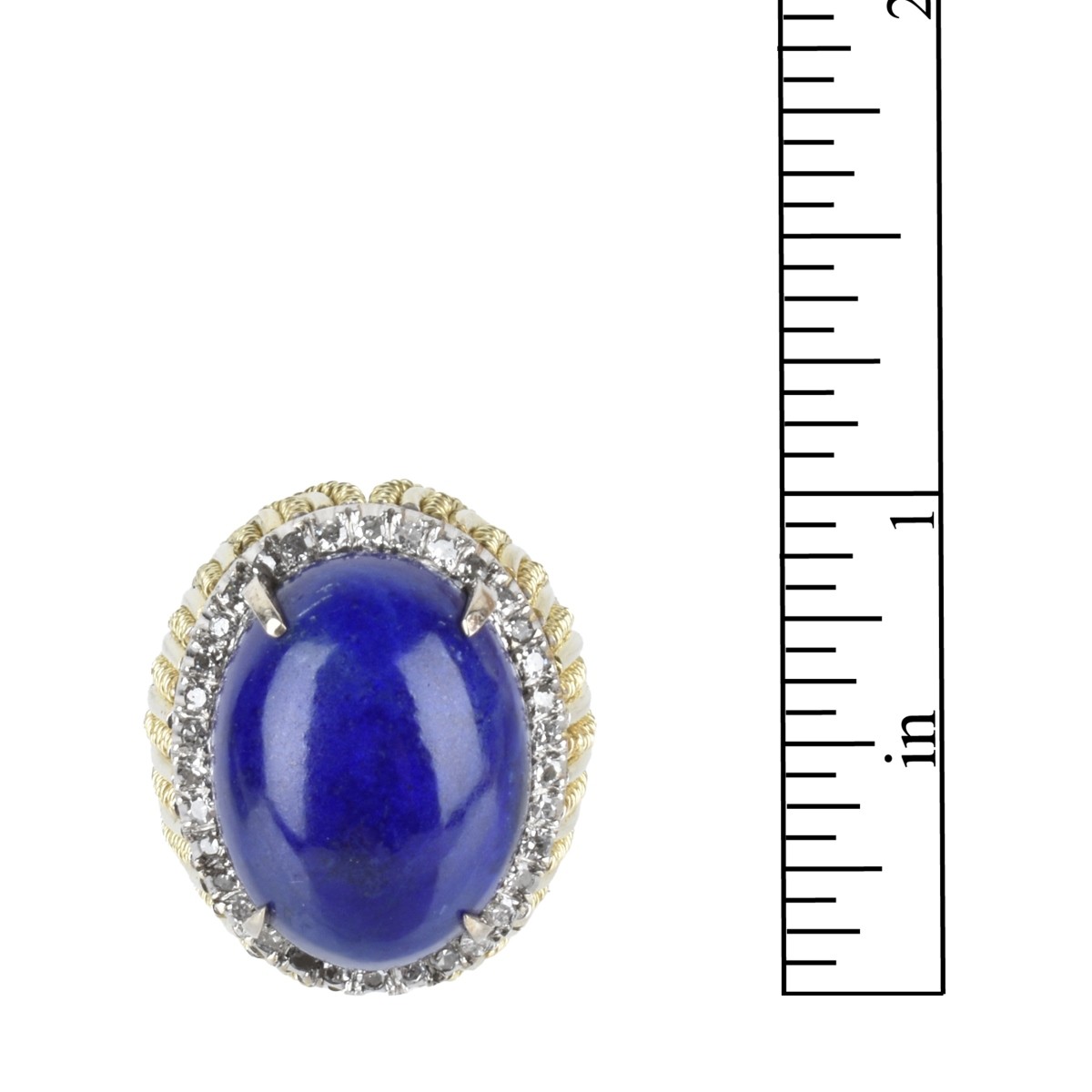 Lapis, Diamond and 14K Ring