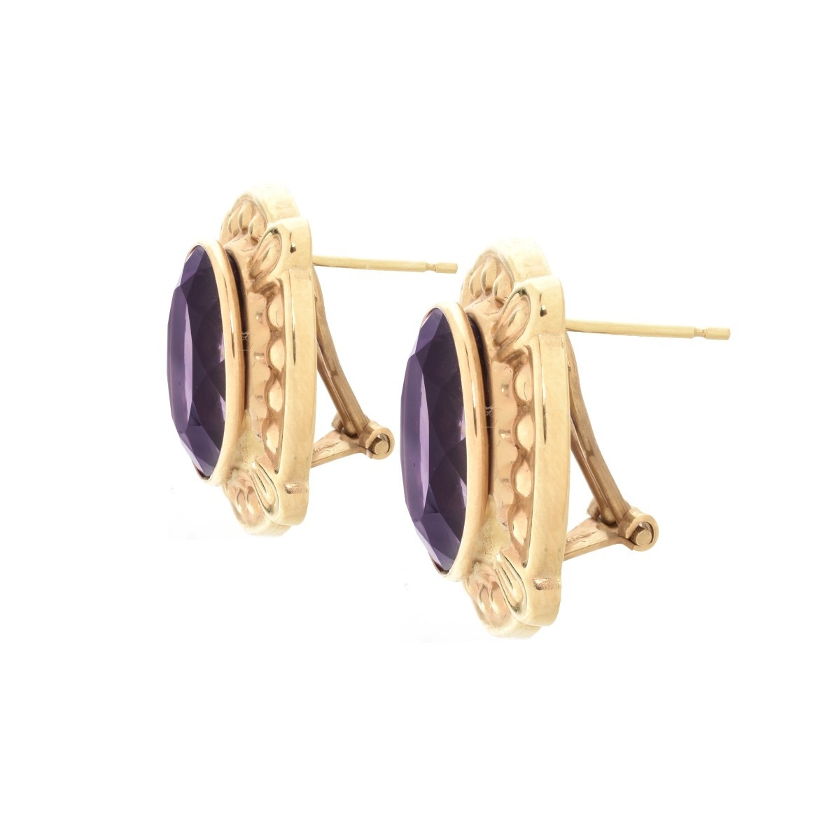 Amethyst and 14K Earrings