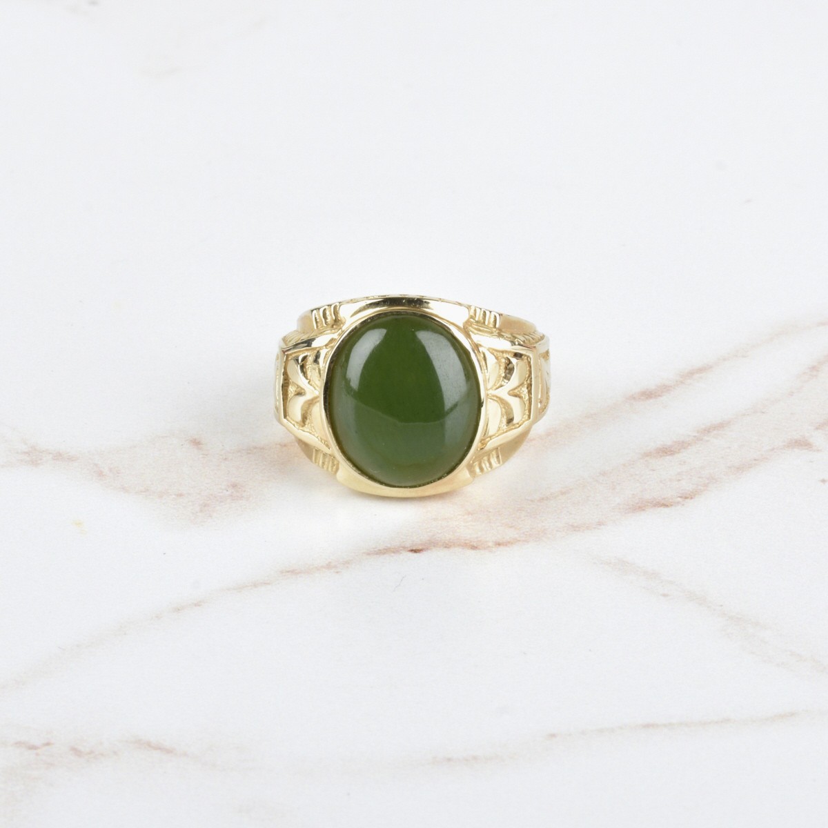 Jade and 14K Ring