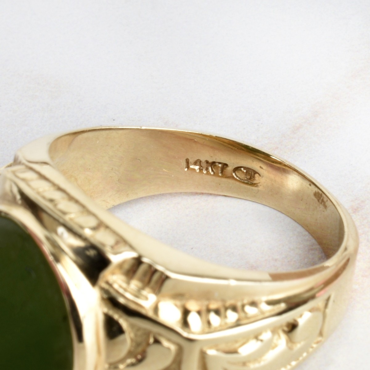 Jade and 14K Ring