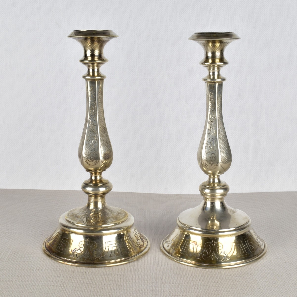 Pair of Austrian Silver Candlesticks.