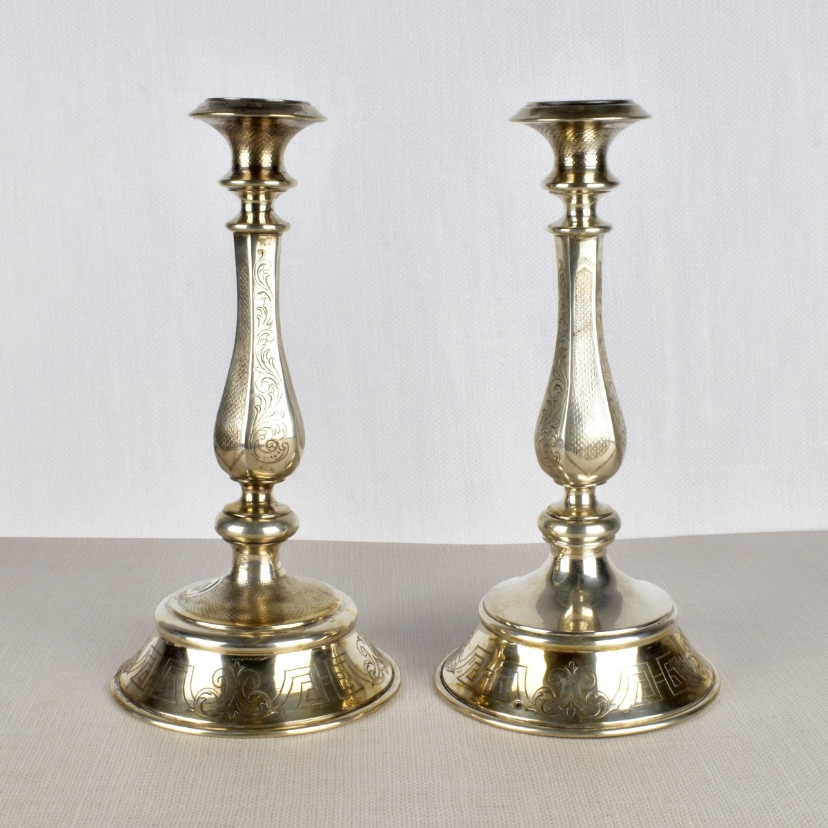 Pair of Austrian Silver Candlesticks.