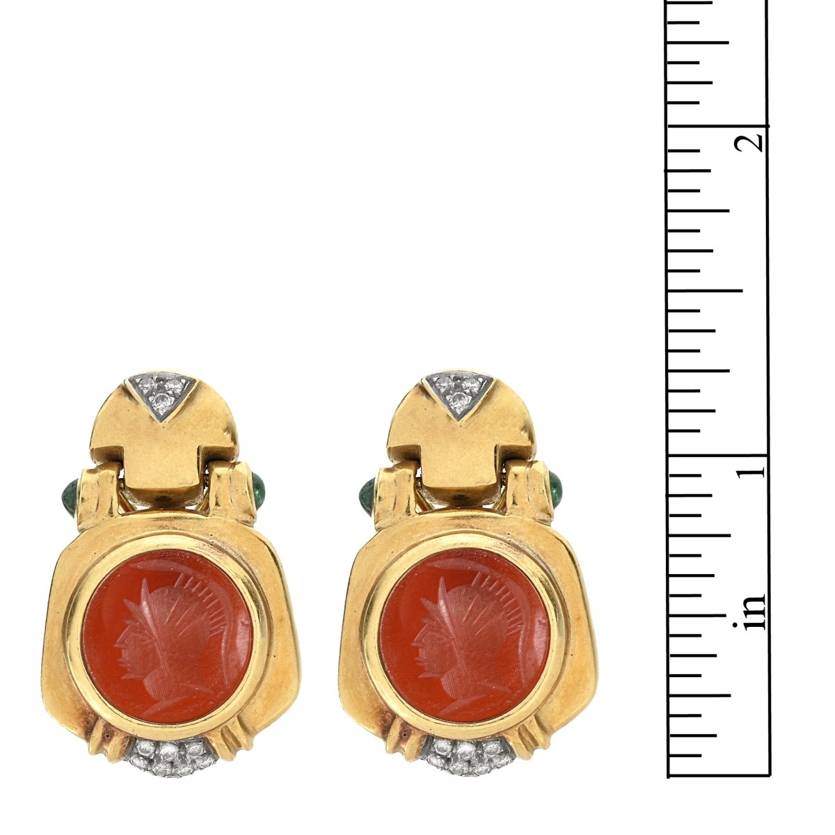 Gemstone, Carnelian and 18K Earrings
