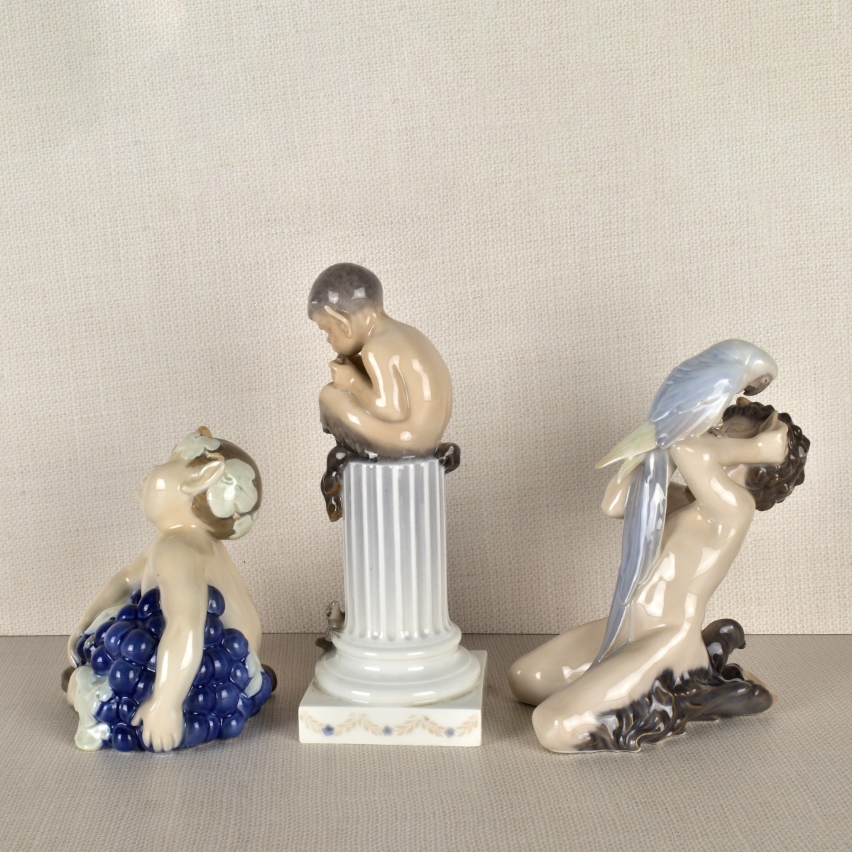 Three Royal Copenhagen Satyr Figurines