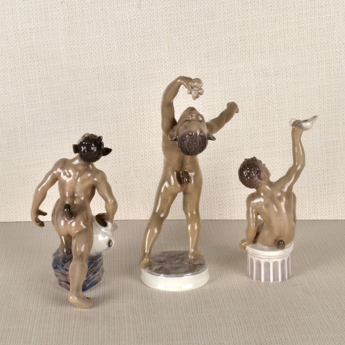 Three Dahl Jensen Porcelain Imp Figurines