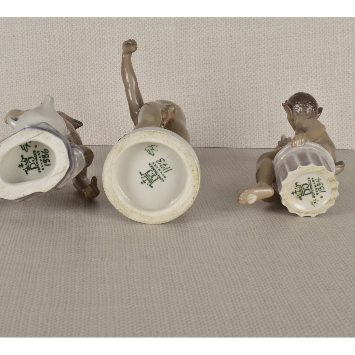Three Dahl Jensen Porcelain Imp Figurines