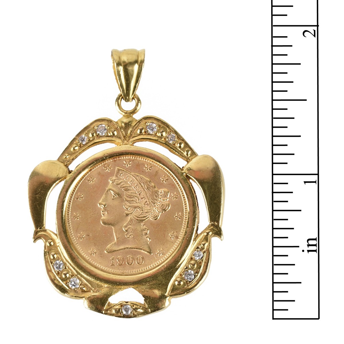 US 1900 $5 Gold Coin Pendant
