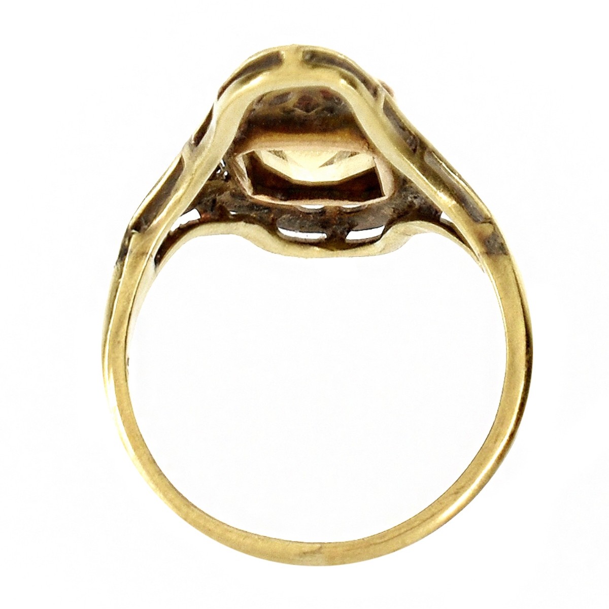 Art Nouveau 10K and Citrine Ring