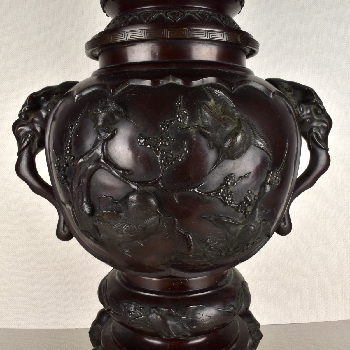 Japanese Meiji Bronze Urn