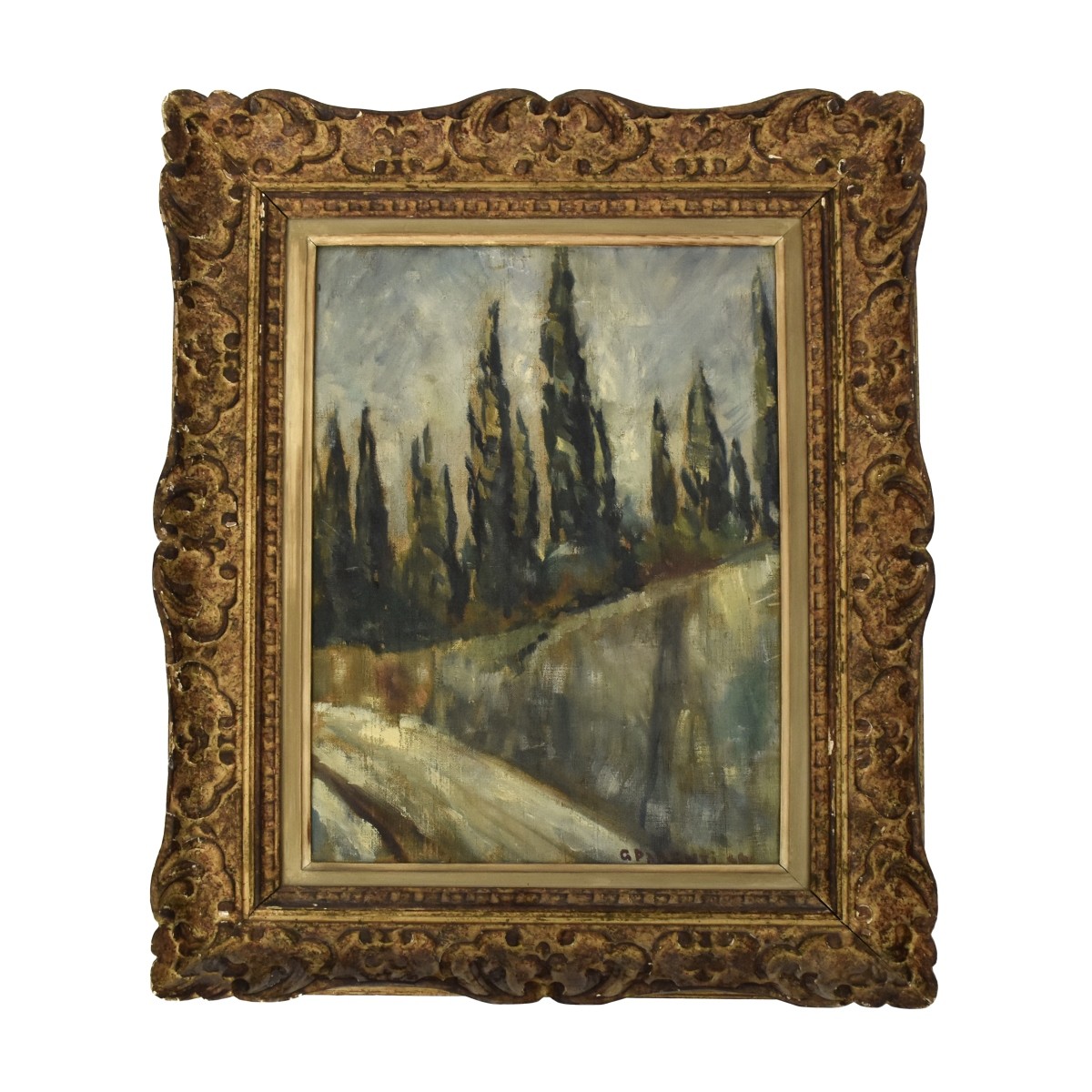 Antique Oil on Canvas of a Landscape
